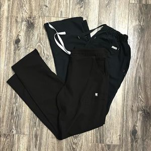 Two pairs of womens small fig scrub pants